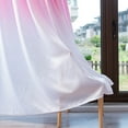 thumbnail image 6 of Bouanq Ombre Sheer Curtains 270cm x 100cm for Living Room Bedroom, Pink and White 2 Tone Reversible Gradient Voile Window Treatments, Faux Linen Rod Pocket Drapes, 6 of 7