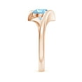 thumbnail image 4 of Angara Natural 1.12 Ct. Aquamarine Solitaire Ring in 14K Rose Gold for Women (Ring Size: 12), 4 of 9