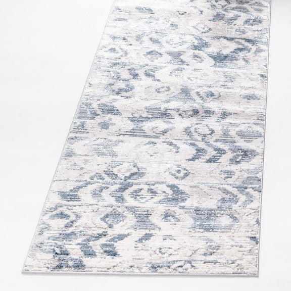 Unique Loom Caspian Collection Area Rug - Lankaran (2' 2" x 6' 1" Runner Blue/Gray)