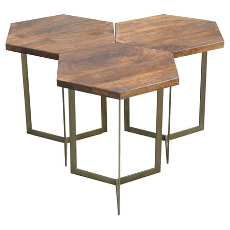 Teva Patio 3 Piece Hexagonal End Table Set Walmart Com