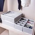 thumbnail image 4 of Organizador de armario de 4 piezas, cajas de almacenamiento de tela para dormitorio, divisores de cajones, organizador de cajones a prueba de polvo y sin olor, 4 of 4