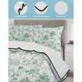 thumbnail image 4 of Green Botanical Queen Size Down Alternative Comforter, Lightweight Comforter Quilt Bedding Set with Pillow Shams Watercolor Spring Floral Summer All Seasons Bed Comforter Duvet Insert 90"x96", 4 of 7