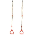 thumbnail image 3 of Un par de columpios de plástico ajustables para niños, gimnasio, ejercicio físico, deportes, anillo colgante con cuerda roja, 3 of 5