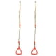 thumbnail image 3 of Un par de columpios de plástico ajustables para niños, gimnasio, ejercicio físico, deportes, anillo colgante con cuerda roja, 3 of 5