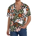 thumbnail image 1 of Fotbe Rabbits on Floral Camisa Estampada de Manga Corta para Hombre, Casual de Verano, Estilo Playero, Sin Arrugas-Medium, 1 of 5