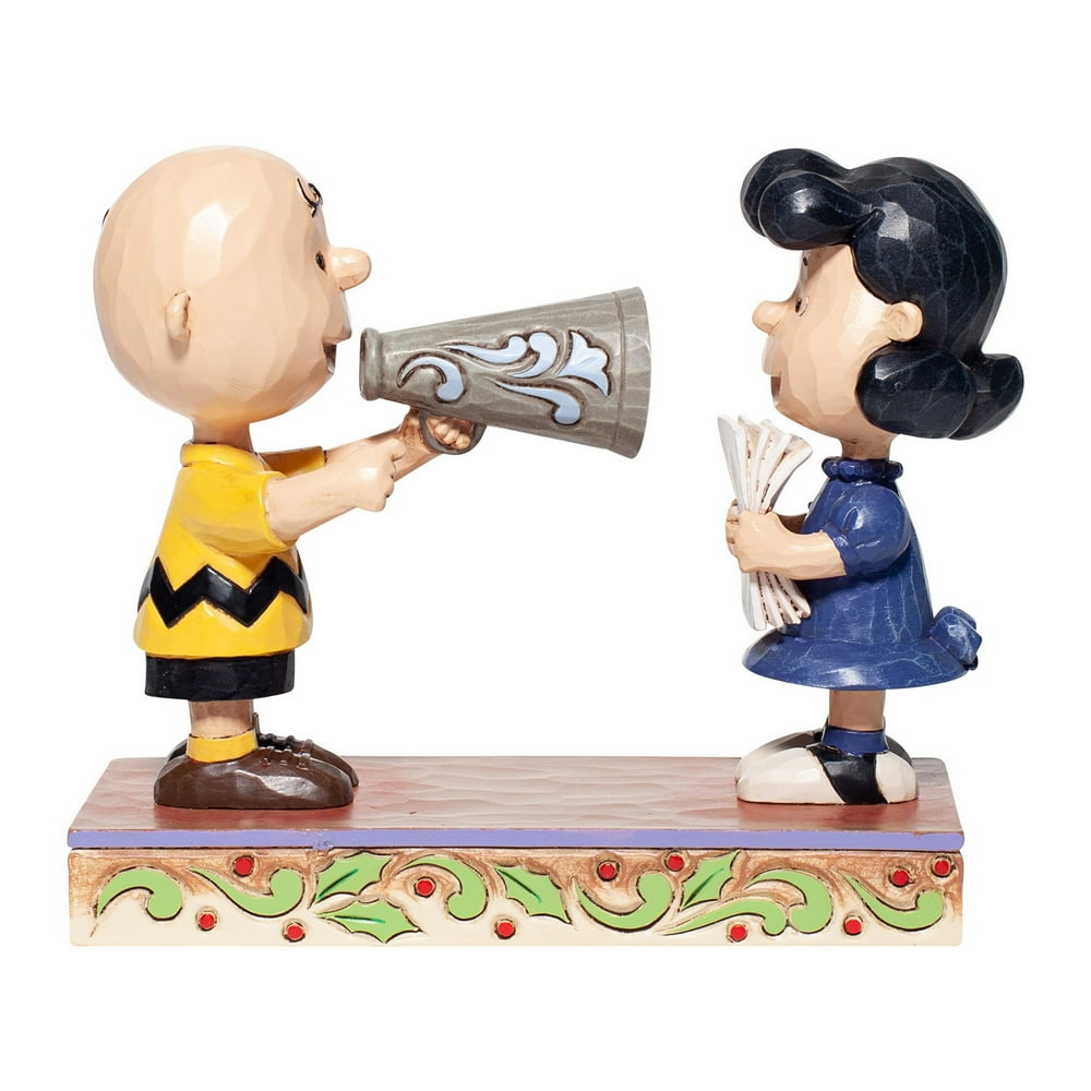 Jim Shore Peanuts Charlie Brown and Lucy Director Figurine New with Box