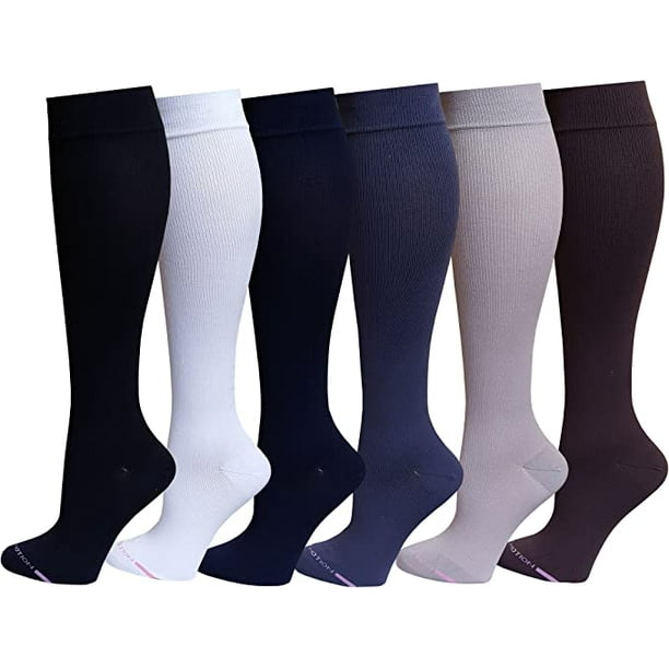 6 Pairs Pack Women Dr Motion Graduated Compression Knee High Socks