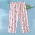 thumbnail image 4 of Ailaofu Women's Cotton Capri Pajama Pants Lounge Casual Bottoms Fun Print Sleep Pants, 4 of 5