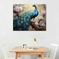 thumbnail image 2 of Nawypu  Peacock Canvas Wall Art Vintage Blue Peacock Standing on Flower Branch Picture Prints for Living Room Home Bedroom Decor Framed, 2 of 4