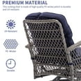 thumbnail image 6 of Patio Swivel Rocker Bistro Set, 3 Piece 360° Rocking Patio Conversation Set with Thickened Cushion, 2 Patio Swivel Rocking Chairs with 1 Glass Top Table, for Garden Yard Balcony Pool Cafe (Navy Blue), 6 of 9