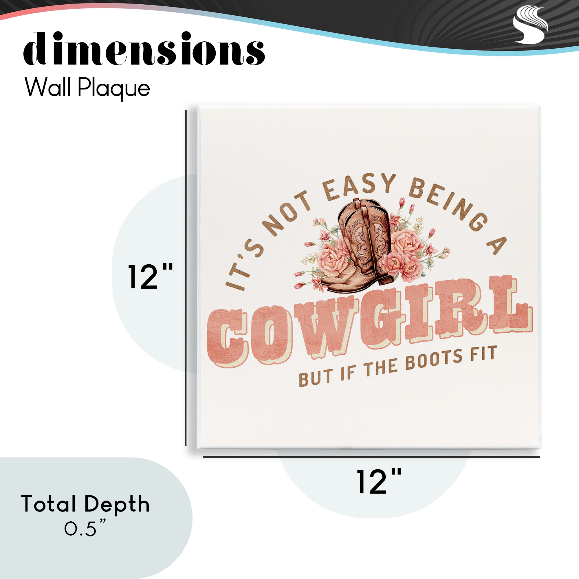 Not Easy Being Cowgirl Wall Plaque Art, design by Kim Allen