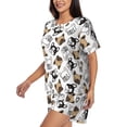 thumbnail image 2 of Fotbe French Bulldog3 Print Pajama Set for Women 2 Piece Loungewear Short Sleeve Tops and Shorts Set Soft Sleepwear-Medium, 2 of 7