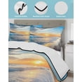 thumbnail image 4 of Sunset Beach Twin Size Down Alternative Comforter, Lightweight Comforter Quilt Bedding Set with Pillow Shams Spray Ocean Waves Sky Nature Scenery All Seasons Bed Comforter Duvet Insert 68"x86", 4 of 7