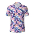 thumbnail image 2 of Daiia graffiti style Skull flower Pattern Men’s Polo Shirts,Solid Deck Shirt,Classic Fit, Breathable Cotton Polo for Casual and Sport Wear-XX-Large, 2 of 7
