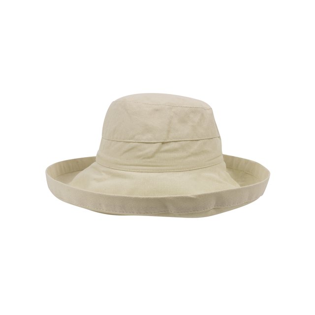 Top Headwear Womens Cotton Hat Big Brim with Inner Drawsting UPF 50+, Sand