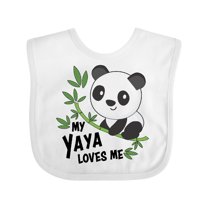 Inktastic My Yaya Loves Me Cute Panda Boys or Girls Baby Bib
