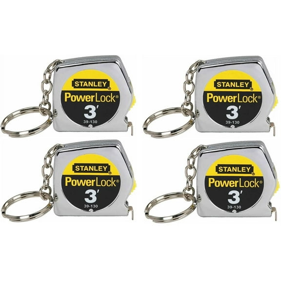 Stanley Keychain Measuring Tape - Durable, Silver - 3 Ft