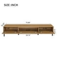 thumbnail image 6 of Boho TV Stand for TVs up to 80", Modern Farmhouse Media Console with 3 Storage Cabinets, Wood & Rattan Entertainment Center for Living Room, 6 of 8