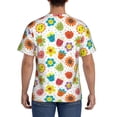 thumbnail image 3 of Bixox Men's Cartoon Flowers Printed Short Sleeve Skinny Athletic T-Shirt, 3 of 6