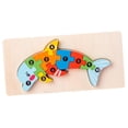 thumbnail image 1 of Milaget Animal Wooden Learning Puzzle Learning Educational Toys Toddler Puzzles for Boys Dolphin, 1 of 9