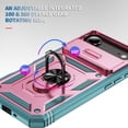 thumbnail image 4 of ELEHOLD Rugged Case for iPhone Air 2025,Shockproof Heavy Duty Hybrid Military Grade Ring Holder Kickstand Function Anti-Slip Shockproof Rugged Case Camera Lens Sliding Cover ,Green+Pink, 4 of 9