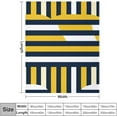 thumbnail image 2 of Blanket Yellow and Navy Blue Nautical Stripe Soft Throw Blanket Modern Luxurious Warm and Cozy for Couch Sofa Bed Office Gift for Valentine Mother Father Couple 50"x60" Suitable for All Season, 2 of 6
