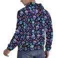 thumbnail image 6 of Honeii Skull Flower Blue Pattern Mens Hoodies Men's Loose Sleeve Sweatshirt,Pullover Hooded Sweatshirt for Men,Essentials Hoodie-Medium, 6 of 7