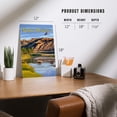 thumbnail image 4 of North Dakota, Bison Crossing River (12x18 Aluminum Art, Indoor Outdoor Metal Sign Decor), 4 of 5