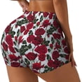 thumbnail image 2 of Naloa Rose Flowers Biker Shorts for Women Seamless Scrunch Short Women’s Yoga Shorts for Gym Running Sport Shorts - Small, 2 of 9