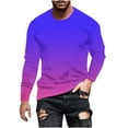 thumbnail image 5 of Dagegui Men's Tie Dye T-Shirts Long Sleeve Crew Neck Shirts Big and Tall Casual Loose Fit Shirt Funny Gradient Color Hawaiian Beach Pullover Tees Top Today Savings Purple M, 5 of 5
