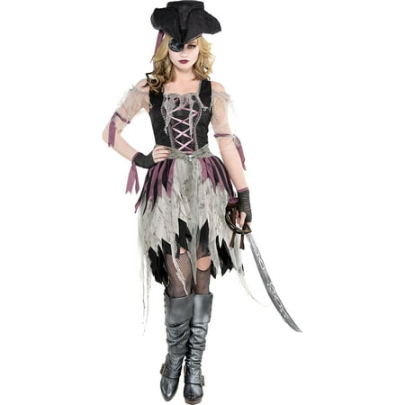Amscan 848276 Adult Haunted Pirate Wench Costume - Large (10-12), Black