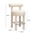 thumbnail image 6 of Carmel Cream Velvet Counter Stool, 6 of 6