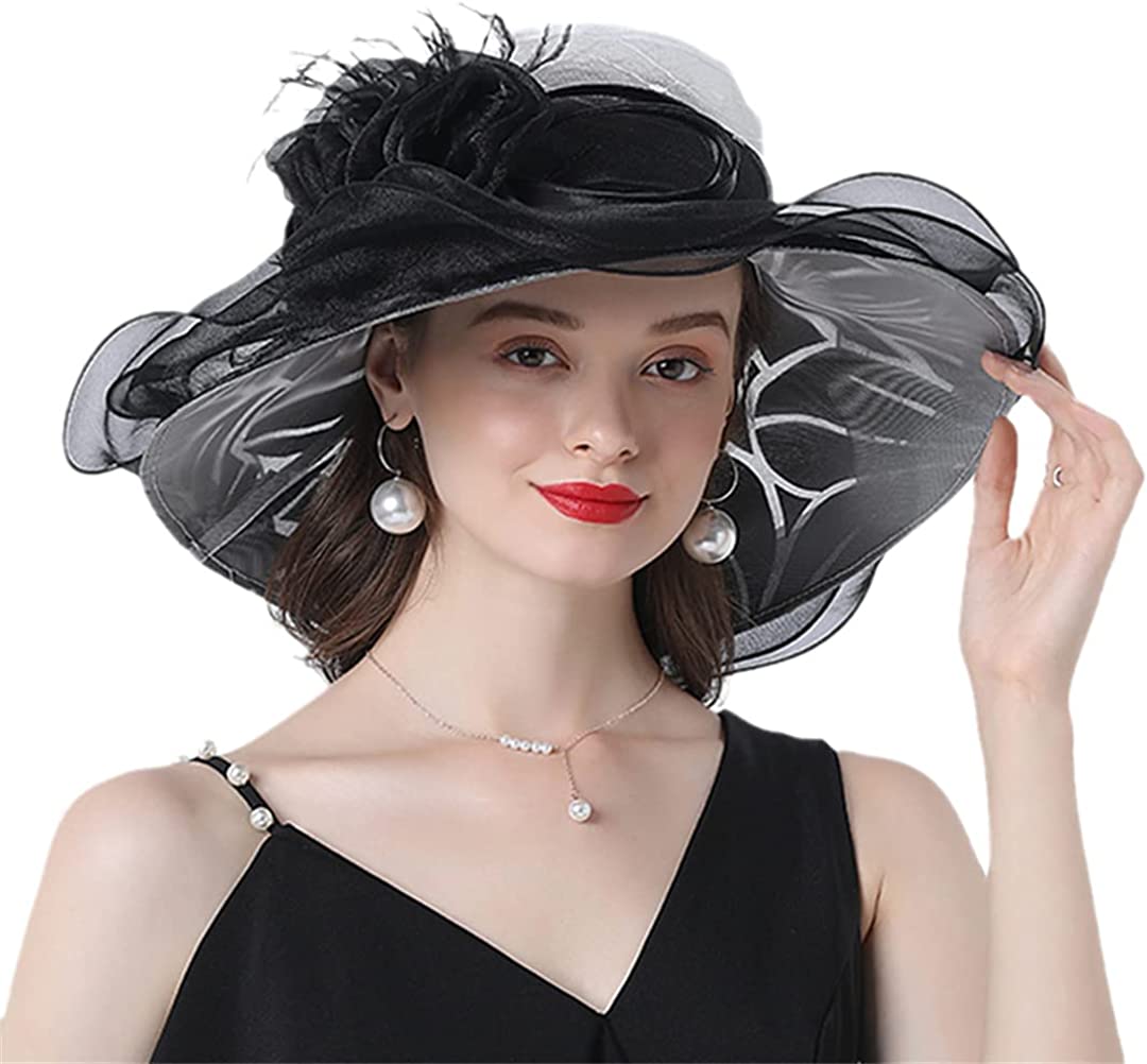 Women Summer Wide Brim Sun Hat with 