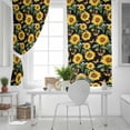thumbnail image 5 of Sunflowers Blackout Curtains for Bedroom, Farmhouse Botanical Blossom Florals Butterfly Thermal Insulated Kitchen Drapes with Grommets, Light Blocking Window Treatment, 2 Panels 52" x 63", 5 of 7