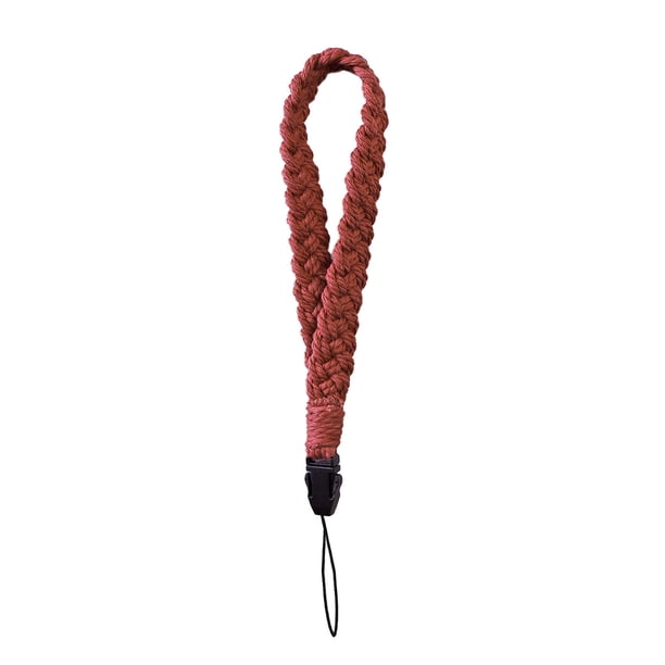 Wosthever Cuerda de mano para teléfono, correa de muñeca de algodón, portátil, para exteriores, para teléfono móvil, llaves, organizador de cámara, Artesanía Rojo Wosthever HA074174-03