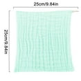 thumbnail image 3 of 6-Layer Cotton Gauze Washcloths The six-layer all-cotton gauze handkerchief is green, 3 of 6