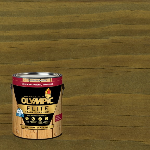 Olympic Elite 1 Gallon ST-2013 Driftwood Gray Semi-Transparent Exterior Stain and Sealer in One Low VOC