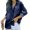 Navy blue, variant on Long Sleeve Turn-Down Collar Women Denim Blouse Button Tops