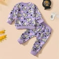 thumbnail image 4 of CAUYDY Baby Girl Halloween Outfit Long Sleeve Sweatshirt Toddler Halloween Baby Clothes Fall Winter Pants Set(Purple,2-3 Y), 4 of 4