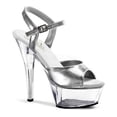 thumbnail image 2 of 6" Spike Heel P/F Sandal - Slv/Clr, 14, 2 of 2