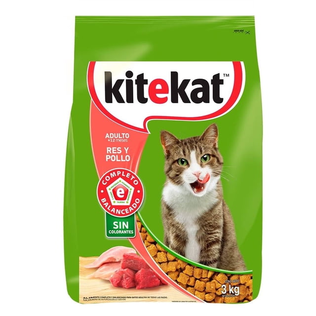 Alimento para Gato Kite Kat Adulto Sabor Res y Pollo 3 kg