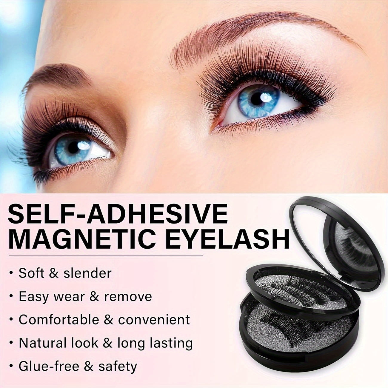 8-Piece Magnetic 3D False Eyelashes — Natural Look | Reusable Dual-Magnetic Lash Set with Applicator Clip | Ideal for Travel & Daily Wear | Gift for Mom