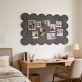 thumbnail image 4 of Scalloped Border Fabric Bulletin Board, Rectangular Note Display With Peel and Stick Adhesive Backing, for Bedroom Office Kitchen Wall Decor, Black, 4 of 6