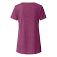 thumbnail image 3 of CHGBMOK Womens Summer Tops Plus Size Dressy Casual Round Neck Shirt Button Side Basic Tees Irregular Hem, 3 of 5