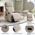 thumbnail image 5 of Leumius Manual Swivel Rocker Recliner Chair for Adults,Overstuffed Reclining Glider Chair with Vibration Massage & Heat,Upholstered Recliners with Side Pockets for Living Room,Khaki Chenille, 5 of 10