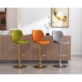 thumbnail image 5 of Guyou Adjustable Swivel Bar Stools Set of 2, Modern Velvet Counter Height Chairs with Backrest and Footrest for Kitchen Island Bar Restaurant, Grey, 5 of 11