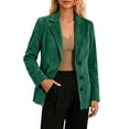 thumbnail image 2 of Warop Faux Suede Blazer for Women Open Front Lapel Long Sleeve Jacket Casual Office Wear Fall Suits with Pockets, 2 of 6