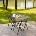 thumbnail image 5 of Folding TV Tray Table Set of 4, Portable Sofa Side Table, Industrial Snack Table End Table, 5 of 7
