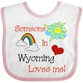 thumbnail image 3 of Inktastic Someone in Wyoming Loves Me Boys or Girls Baby Bib, 3 of 4