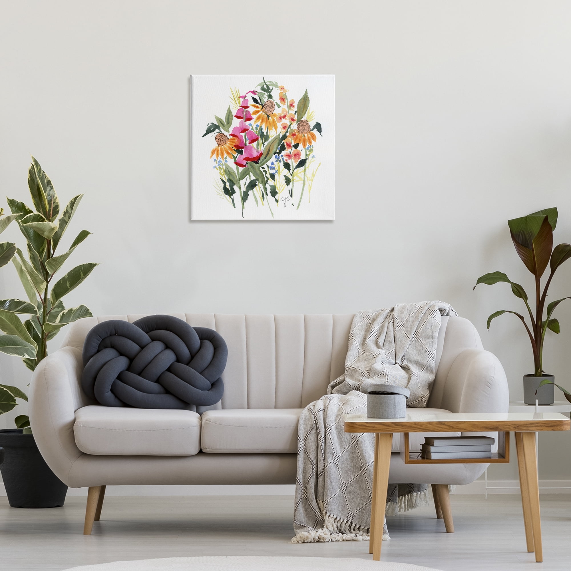Stupell Industries Abstract Varied Bouquet Botanical & Floral Painting Gallery Wrapped Canvas Art Print Wall Art, 24 x 24